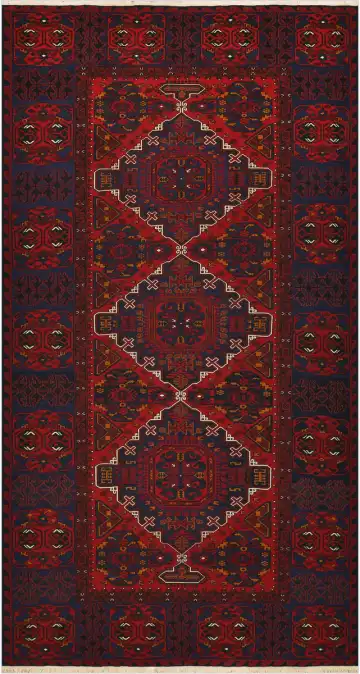 Ковёр Сумах 4487 — красный и синий, с медальоном