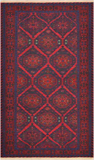 Ковёр Сумах 4496 — красный и синий, геометрический рисунок
