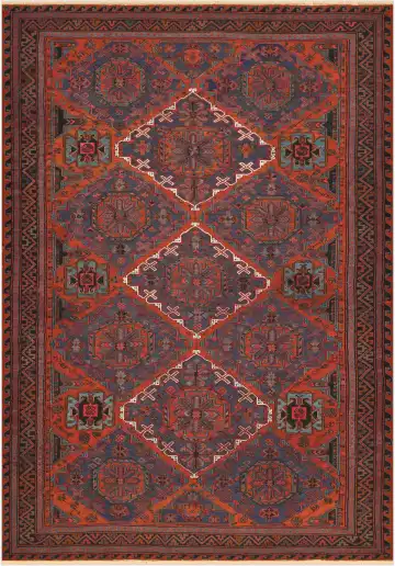 Ковёр Сумах 4503 — красный и коричневый, с медальоном