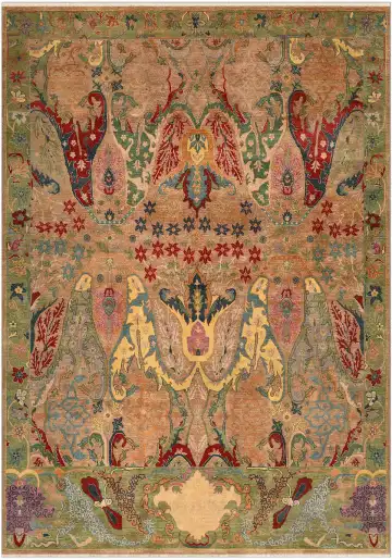 Ковёр Bidjar 4541 — кремовый и красный, сюжетный рисунок