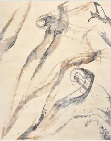 Ковёр Element 4625 — кремовый и синий, растительный рисунок