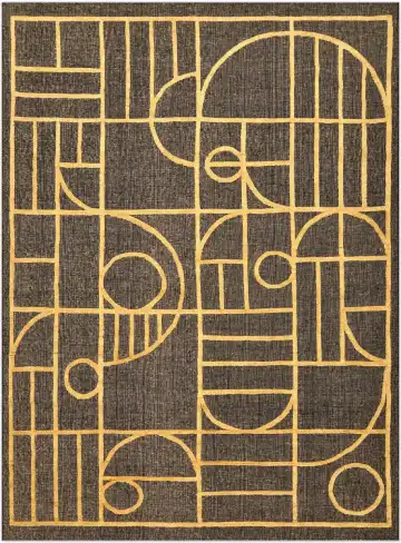 Ковёр Tazart 4642 — коричневый и жёлтый, геометрический рисунок