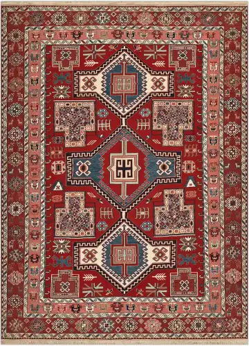 Ковёр Сумах 4739 — красный и бежевый, с медальоном