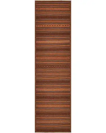 Ковёр Zinjan 4740 — коричневый и красный, в полоску
