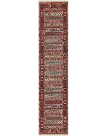 Ковёр Zinjan 4742 — красный и коричневый, в полоску