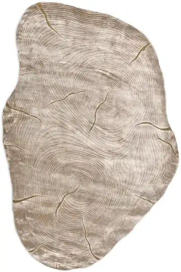Ковёр Stump 4750 — кремовый и коричневый, абстрактный рисунок