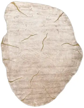 Ковёр Stump 4753 — кремовый и коричневый, абстрактный рисунок