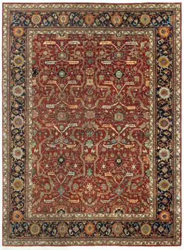 Ковёр Sultanabad 4790 — красный и синий, с медальоном