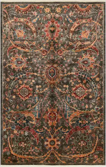 Ковёр Safavid 4793 — чёрный и красный, с медальоном