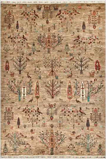 Ковёр Jardin 4794 — кремовый и красный, сюжетный рисунок