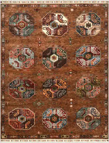 Ковёр Bukhara 4798 — коричневый и голубой, с медальоном