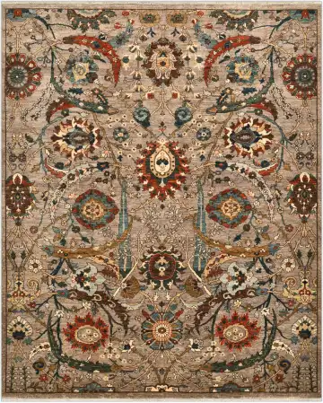 Ковёр Safavid 4819 — кремовый и красный, растительный рисунок