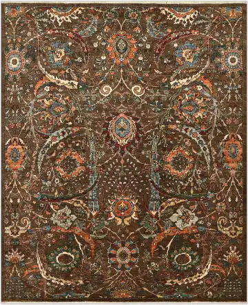 Ковёр Safavid 4822 — коричневый и красный, восточный орнамент