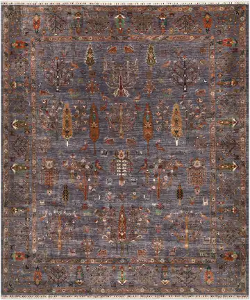 Ковёр Jardin 4826 — синий и красный, винтажный рисунок