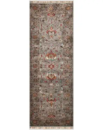 Ковёр Ziegler 4846 — голубой и серый, растительный рисунок
