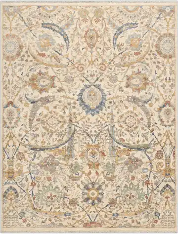 Ковёр Safavid 4874 — кремовый и коричневый, растительный рисунок