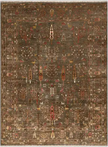 Ковёр Ziegler 4876 — коричневый и белый, сюжетный рисунок