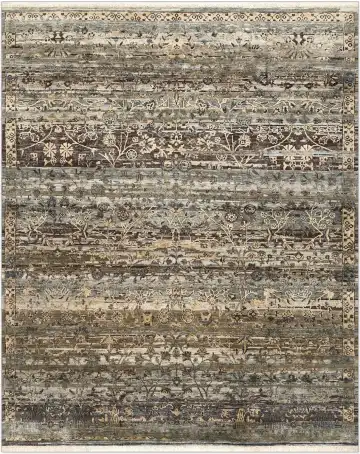 Ковёр Artefact 4893 — серый и коричневый, в полоску