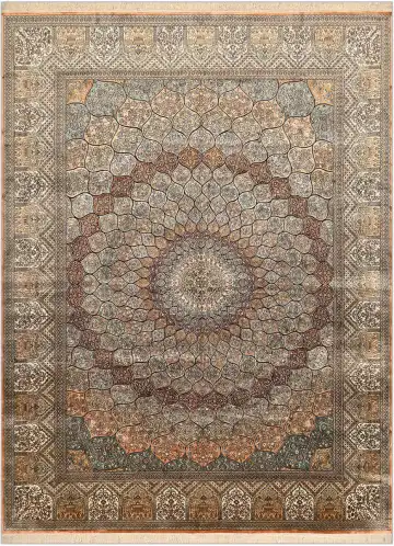 Ковёр Gombad 4905 — кремовый и жёлтый, геометрический рисунок