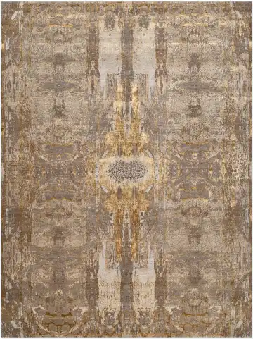 Ковёр Shabby Classic 5015 — коричневый и золотистый, с медальоном