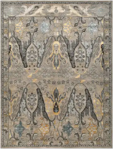 Ковёр Bidjar 5072 — кремовый и голубой, сюжетный рисунок