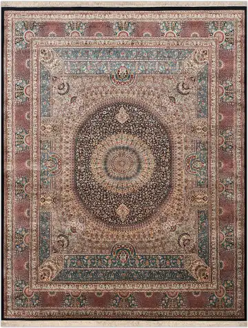 Ковёр Кашмир 5116 — терракотовый и кремовый, с медальоном