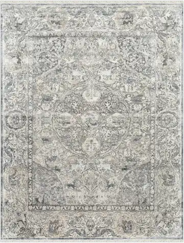 Ковёр Bengal 5159 — серый и чёрный, растительный рисунок