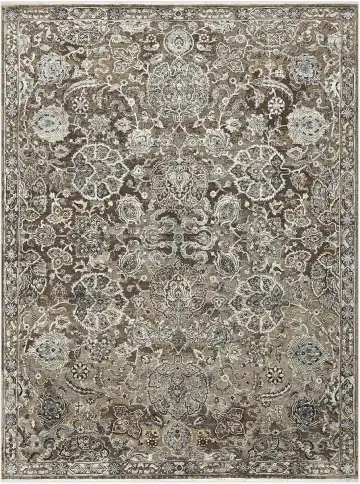 Ковёр Shabby Classic 5225 — коричневый и кремовый, растительный рисунок