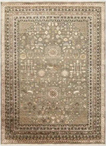 Ковёр Kashkar 5229 — коричневый и кремовый, винтажный рисунок