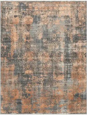Ковёр Shabby Classic 5233 — серый и оранжевый, винтажный рисунок
