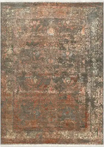 Ковёр Shabby Classic 5235 — красный и коричневый, винтажный рисунок