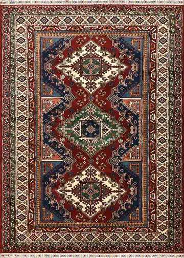 Ковёр Shirvan 5272 — красный и синий, с медальоном