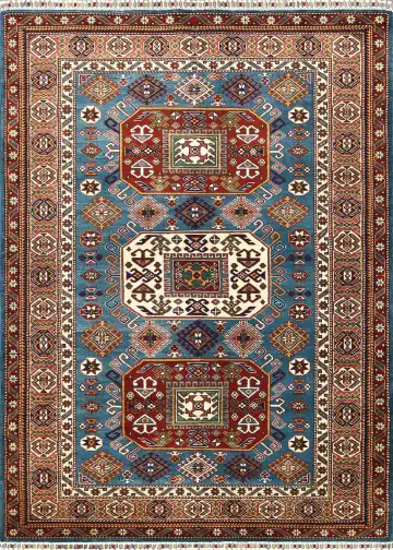 Ковёр Shirvan 5273 — синий и красный, в полоску