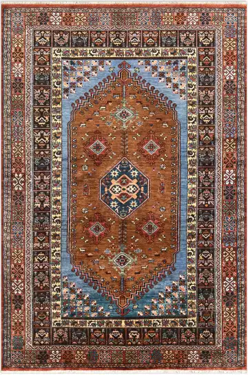 Ковёр Baluchi 5283 — коричневый и синий, с медальоном