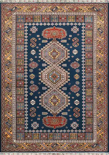 Ковёр Shirvan 5284 — синий и красный, восточный орнамент
