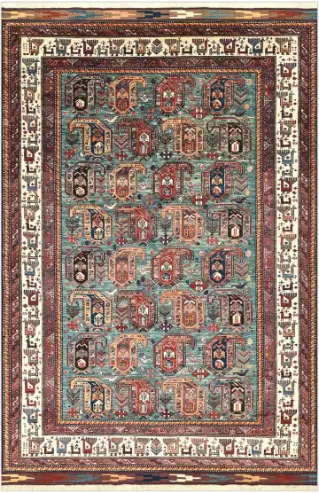 Ковёр Baluchi 5287 — синий и коричневый, восточный орнамент