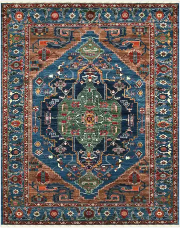 Ковёр Baluchi 5289 — синий и коричневый, с медальоном