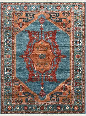 Ковёр Baluchi 5290 — синий и красный, с медальоном