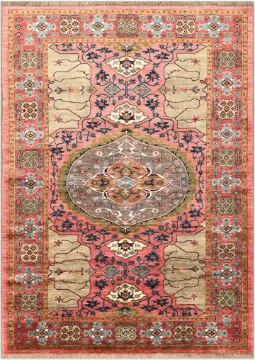 Ковёр Baluchi 5294 — розовый и синий, с медальоном