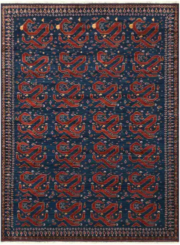 Ковёр Baluchi 5299 — синий и красный, геометрический рисунок