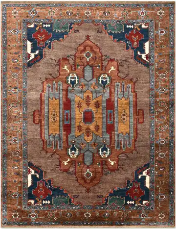 Ковёр Baluchi 5306 — коричневый и красный, с медальоном