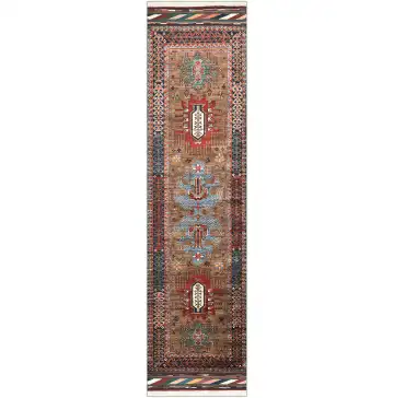 Ковёр Baluchi 5309 — коричневый и голубой, восточный орнамент
