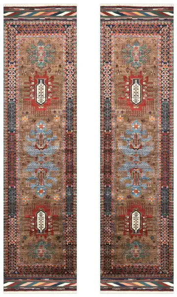 Ковёр Baluchi 5310 — коричневый и голубой, восточный орнамент