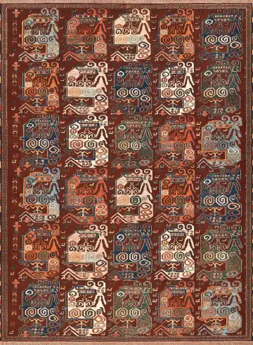 Ковёр Сумах 5314 — коричневый и красный, сюжетный рисунок