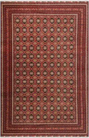 Ковёр Beleji 5317 — красный и коричневый, с медальоном