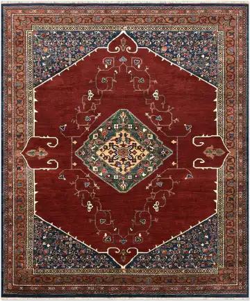 Ковёр Baluchi 5321 — красный и синий, с медальоном