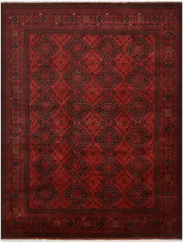 Ковёр Beleji 5333 — красный и чёрный, с медальоном