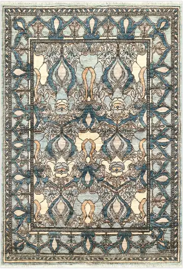 Ковёр Morris 5338 — кремовый и синий, восточный орнамент