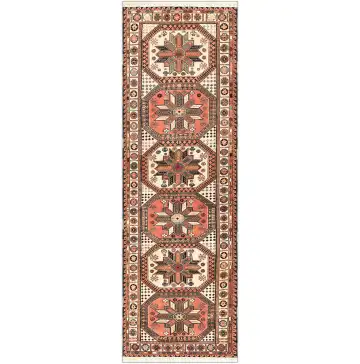 Ковёр Сумах 5340 — коричневый и красный, геометрический рисунок