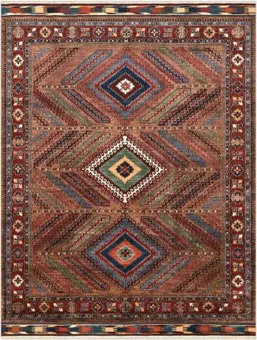 Ковёр Baluchi 5343 — коричневый и синий, с медальоном